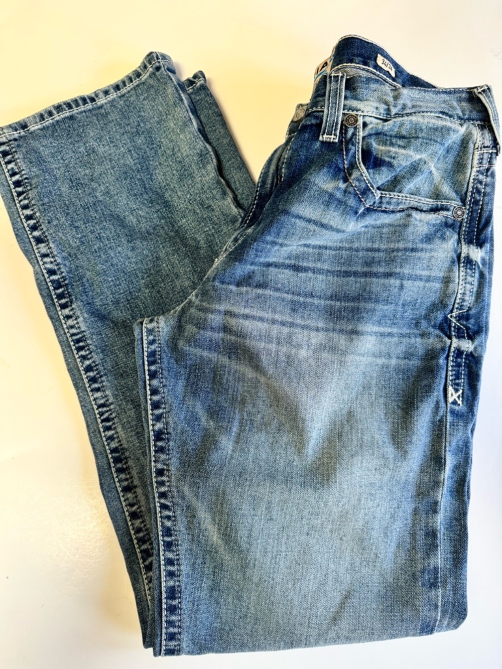 NWT! Ariat M2 Relaxed Boot Cut Jeans Mens 34x34 Medium Wash Western Denim